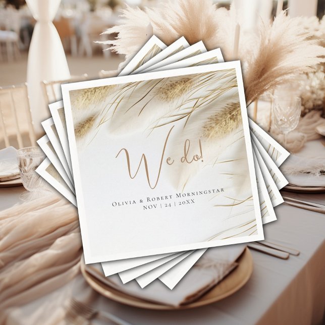 Elegant Bohemian Gold Pampas Napkin (Creator Uploaded)