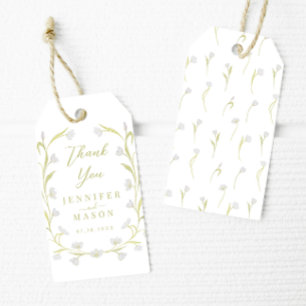 Elegant Bohemian Tulips Floral Wedding Thank You Gift Tags