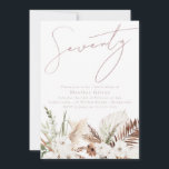Elegant Bohemian White Floral 70th Birthday Party Invitation<br><div class="desc">Elegant Bohemian White Floral 70th Birthday Party Invitation

See matching collection in Niche and Nest Store</div>