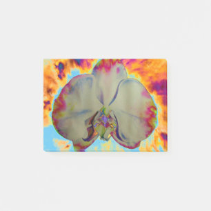 Elegant boho abstract watercolor orchid painting post-it notes
