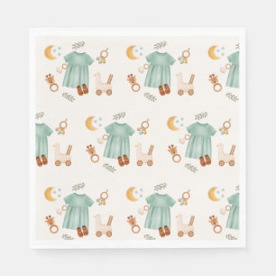 Elegant Boho Baby Girl Clothes Baby Shower Napkin