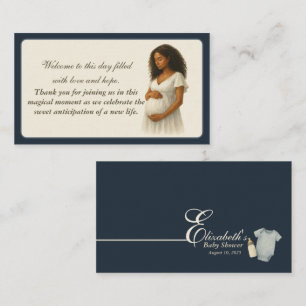 Elegant Boho Baby Shower Black Mom to be Enclosure Card