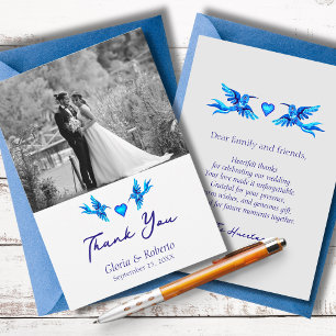 Elegant Boho Birds Mexican Wedding Thank You Card
