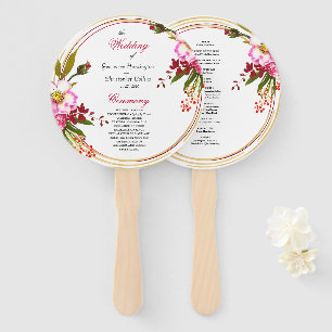 Elegant Boho Blush Pink Floral Wedding Ceremony Hand Fan
