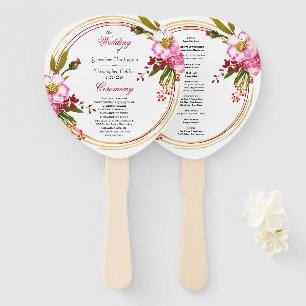 Elegant Boho Blush Pink Floral Wedding Ceremony Hand Fan