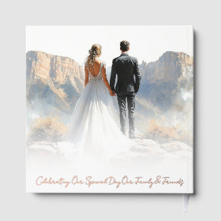 Elegant Boho Botanical Custom Monogram Wedding Guest Book