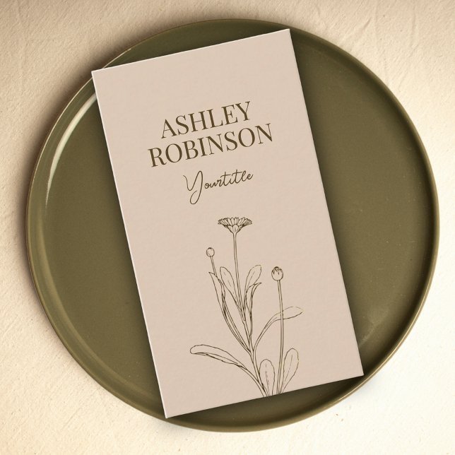 Elegant boho botanical pastel earthy QR code Business Card (Elegant boho botanical pastel earthy QR code Business Card)