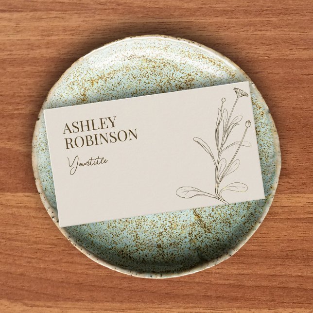 Elegant boho botanical pastel earthy QR code Business Card (Elegant boho botanical pastel earthy QR code Business Card)