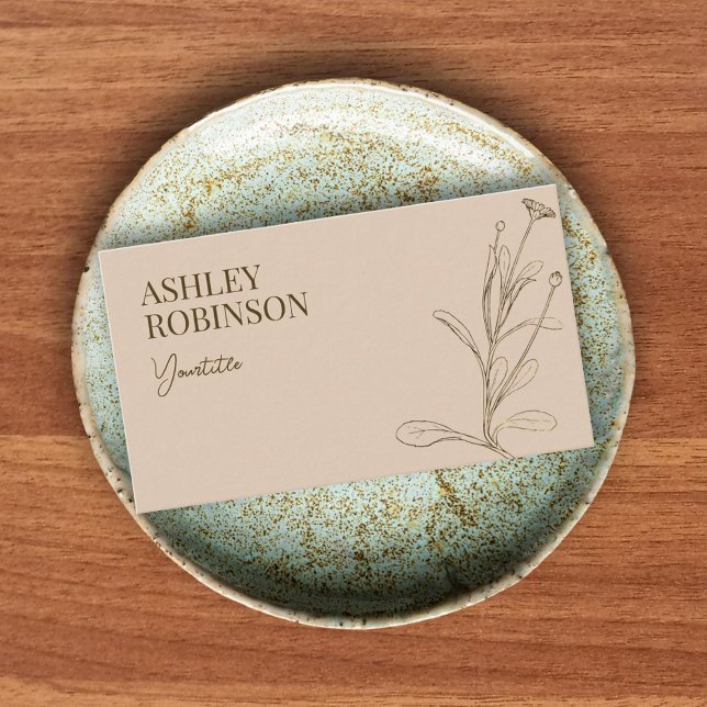 Elegant boho botanical pastel earthy QR code Business Card (Elegant boho botanical pastel earthy QR code Business Card)