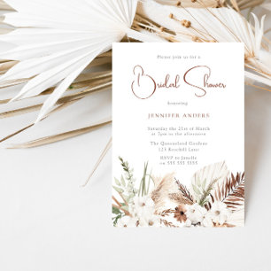 Elegant Boho Bridal Shower Floral  Invitation