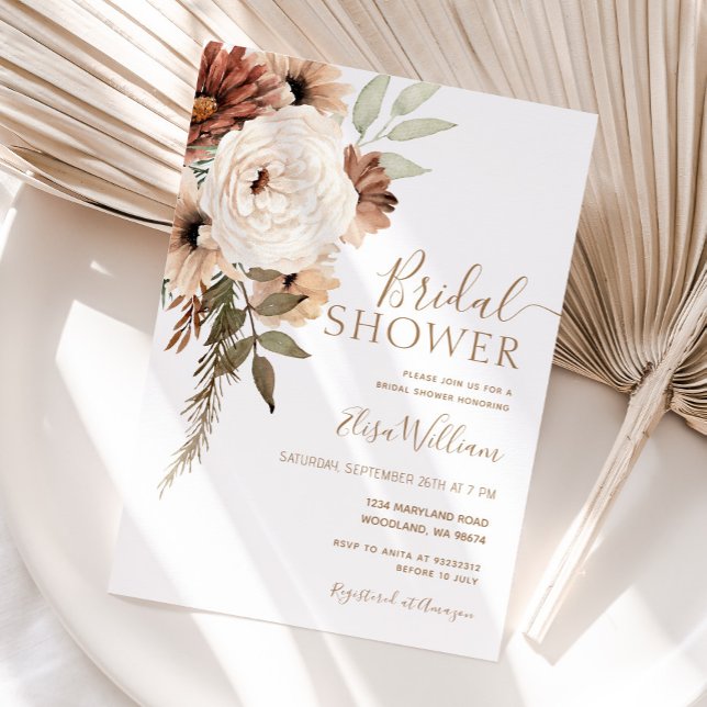 Elegant Boho Bridal Shower Invitation (Creator Uploaded)