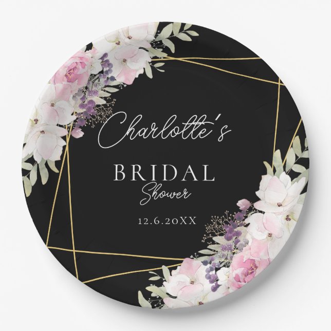 Elegant Boho Bridal Shower Paper Plate (Front)