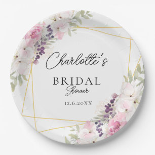 Elegant Boho Bridal Shower  Paper Plate