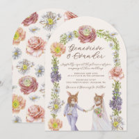 Elegant Boho Bunny Love Watercolor Floral Wedding 