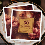 Elegant Boho Burgundy Blush Gold 50th Birthday  Napkin<br><div class="desc">✅ For matching items search 26-50 in my collections ✅ Celebrate a milestone birthday in elegance with our 50th Birthday Napkins collection, featuring watercolor florals in rich burgundy, marsala, maroon, deep red, and soft blush tones, accented with shimmering gold leaves. Perfect for women’s milestone birthdays, these napkins combine boho-inspired charm...</div>