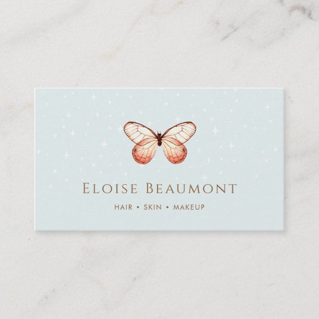 Elegant Boho Butterfly Nature Business Card (Front)