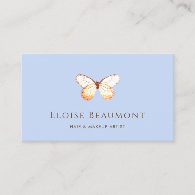 Elegant Boho Butterfly Nature Business Card (Front)