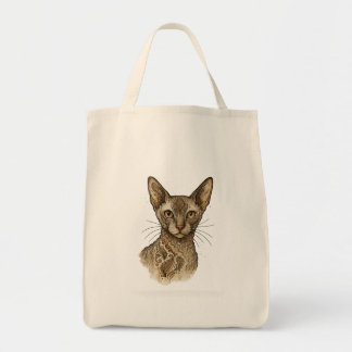 Elegant Boho Cat Portrait Tote Bag
