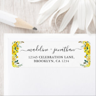 Elegant Boho Chic Floral Mustard Yellow Watercolor