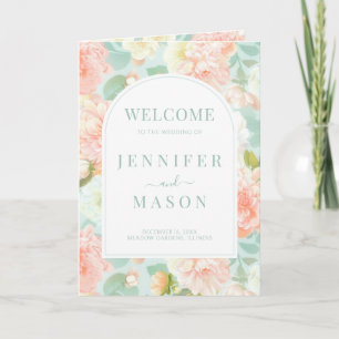Elegant Boho Chic Floral Wedding foldable Programme