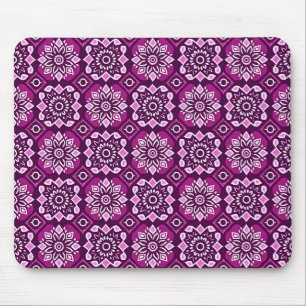 Elegant Boho Chic Geometric Floral Pattern Mouse Pad