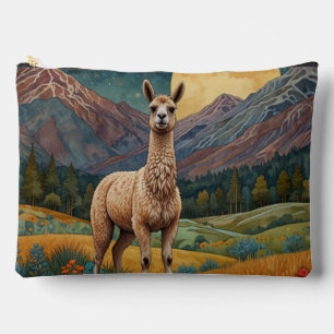 Elegant boho chic llama alpaca  accessory pouch