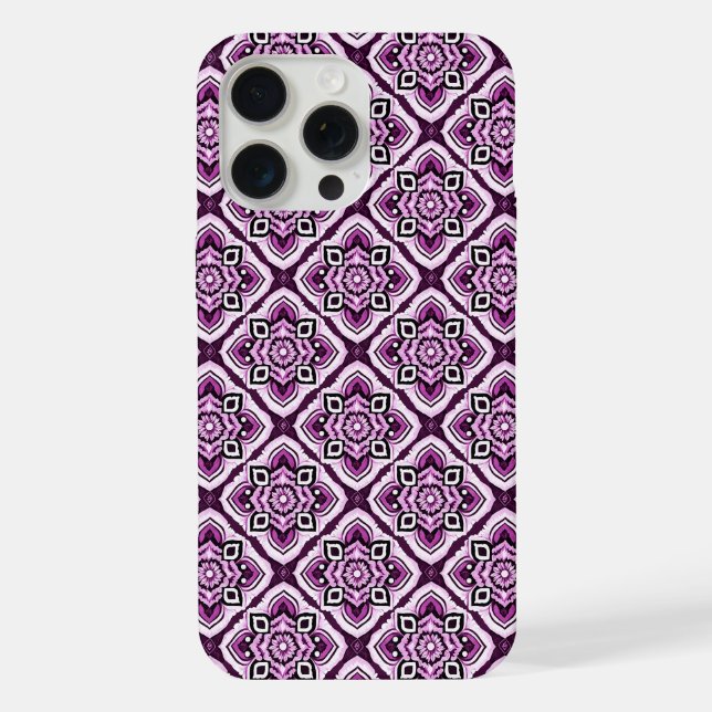 Elegant Boho Chic Mandala Floral Pattern iPhone Case (Back)