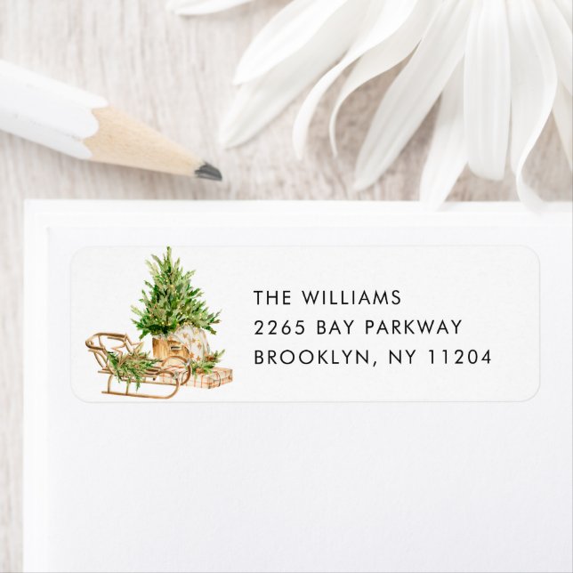 Elegant Boho Christmas Composition Return Address (Insitu)