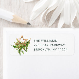 Elegant Boho Christmas Composition Return Address