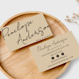 Elegant Boho Cream Neutral Chic Minimalist Modern  Business Card