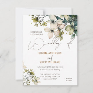 Elegant Boho Cute Wildflower Floral wedding card