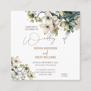 Elegant Boho Cute Wildflower Floral wedding card
