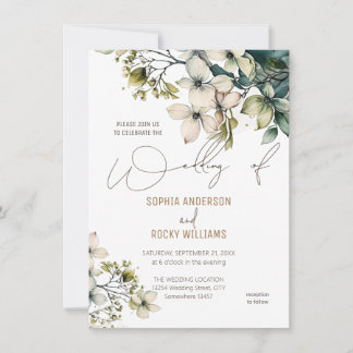 Elegant Boho Cute Wildflower Floral wedding card