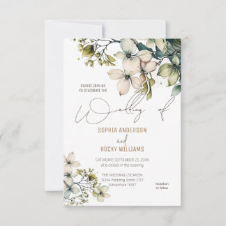 Elegant Boho Cute Wildflower Floral wedding card
