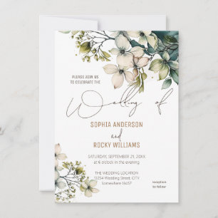 Elegant Boho Cute Wildflower Floral wedding card