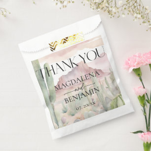 Elegant Boho Desert Landscape Cactus Wedding Favour Bags