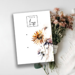 Elegant Boho Dry Wildflower 2 Earring Logo Display Business Card