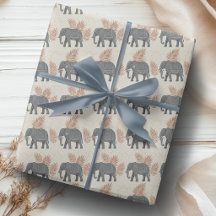 Elegant Boho Elephant Wrapping Paper