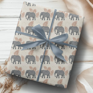 Elegant Boho Elephant Wrapping Paper