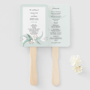 Elegant Boho Eucalyptus Flowers Watercolor Art Hand Fan