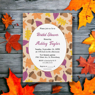 Elegant Boho Fall Autumn Floral Bridal Shower Invitation