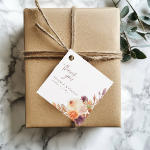 Elegant Boho Fall Floral Wedding Favour Tag