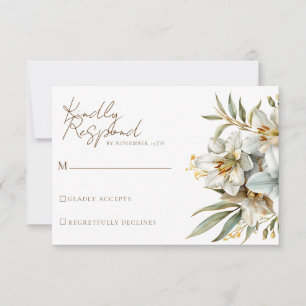 Elegant Boho Fall Floral Wedding RSVP Cards