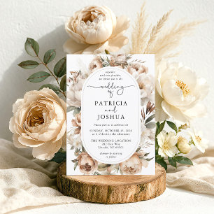 Elegant Boho Floral Arch Wedding Invitation