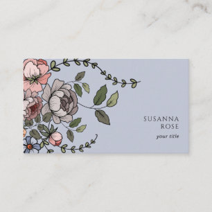 Elegant Boho Floral Botanical Professional Business Card
