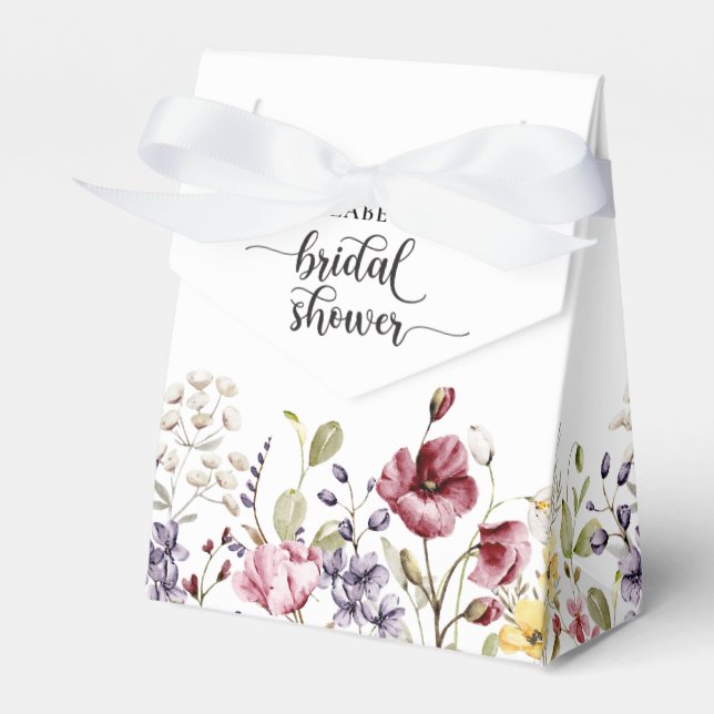 Elegant Boho Floral Bridal Shower Favour Box (Front Side)