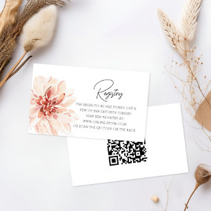 Elegant Boho Floral Bridal Shower Gift Registry  Enclosure Card