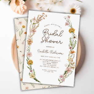 Elegant Boho Floral Bridal Shower Invitation