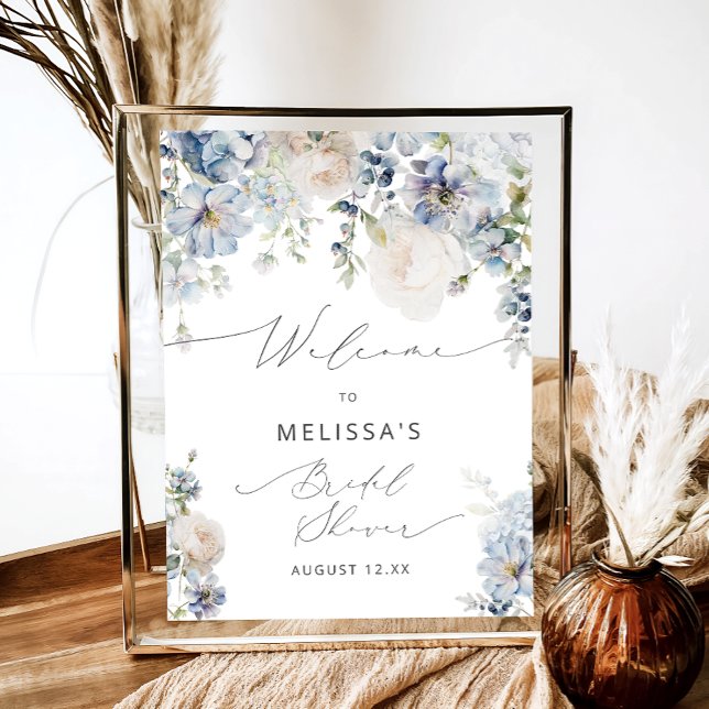 Elegant Boho Floral Bridal Shower Welcome Poster (Creator Uploaded)