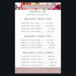 Elegant Boho Floral Business Service/Pricing Flyer<br><div class="desc">Elegant watercolor bohemian flowers,  feathers and foliage pattern in chic shades of purple,  burgundy,  peach,  pink,  crème,  and green,  business services and pricing flyer.  Text colour and font style can be customised.</div>